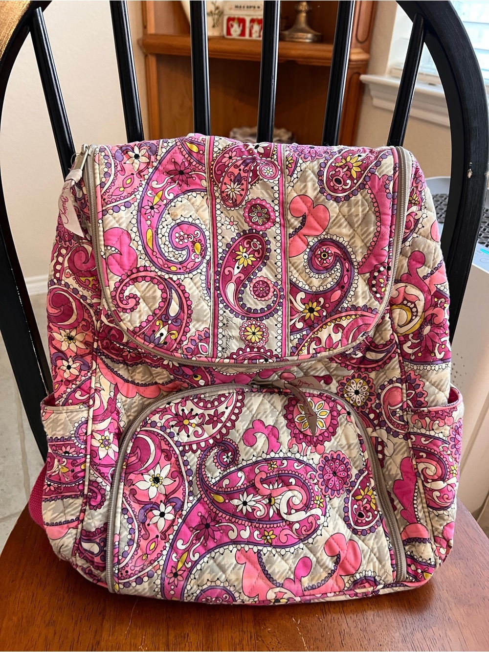 Vera Bradley Pink Paisley Quilted Daypack